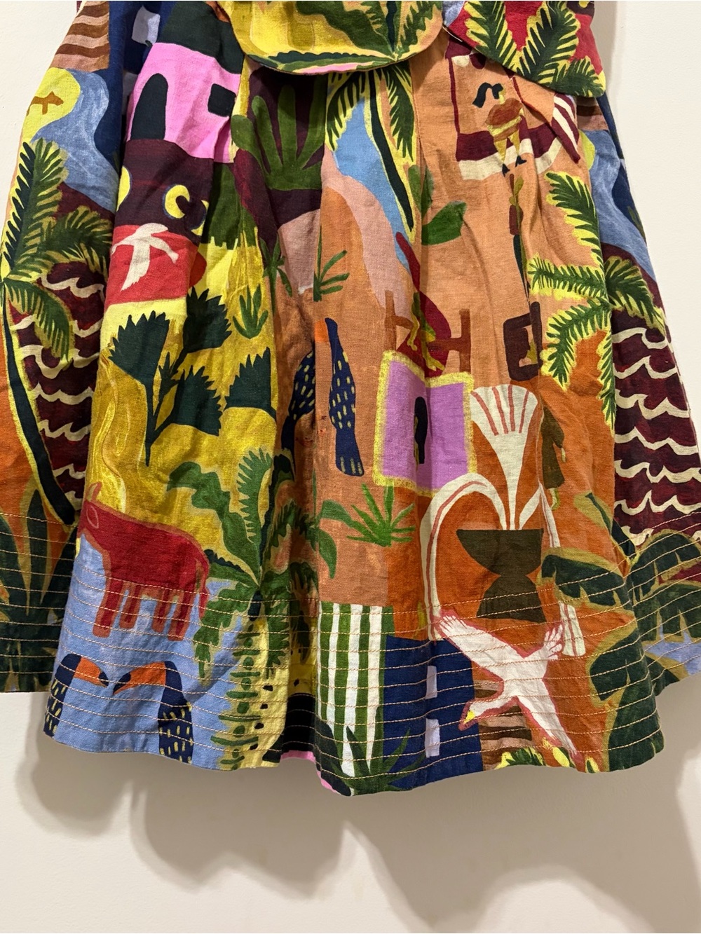Farm Rio Multicolor Tropical Painting Lenzing Ecovero Euroflax Mini Dress - Picture 7 of 12